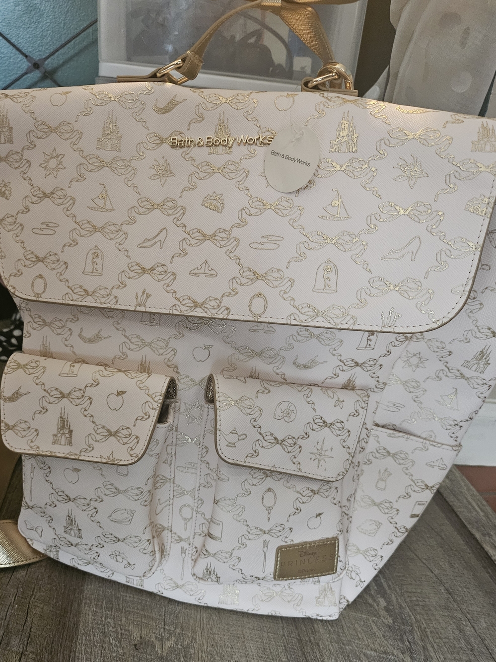 Bath & Body Works Disney Princess Gold Bow Backpack Purse